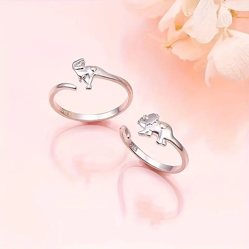 vintage boho 925 sterling silver dinosaur couple rings Temu