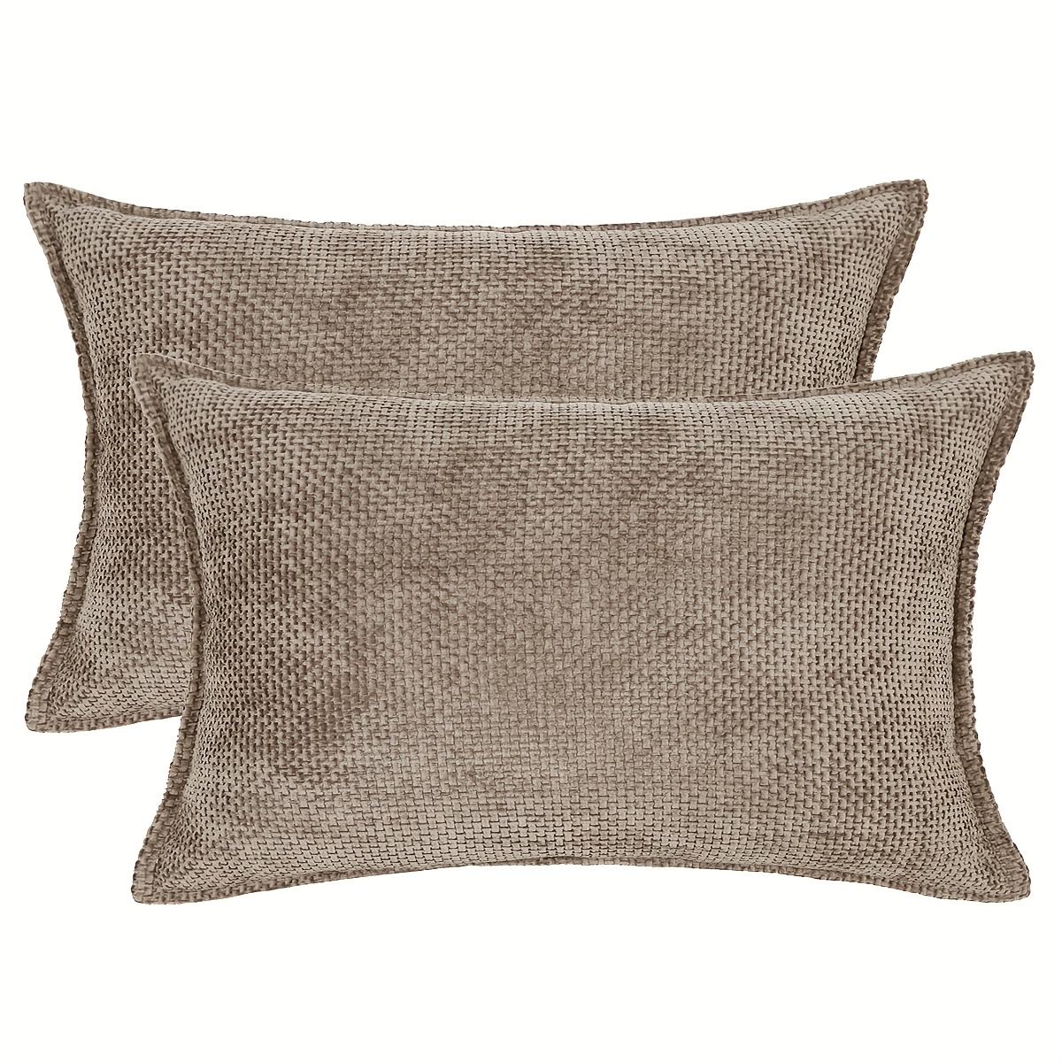 TEMU 2 piezas, de Almohada de Chenilla Texturizada para Cojines Decorativos de Color Sólido, Fundas de Cojín Vintage para Dormitorio Sofá, Decoración