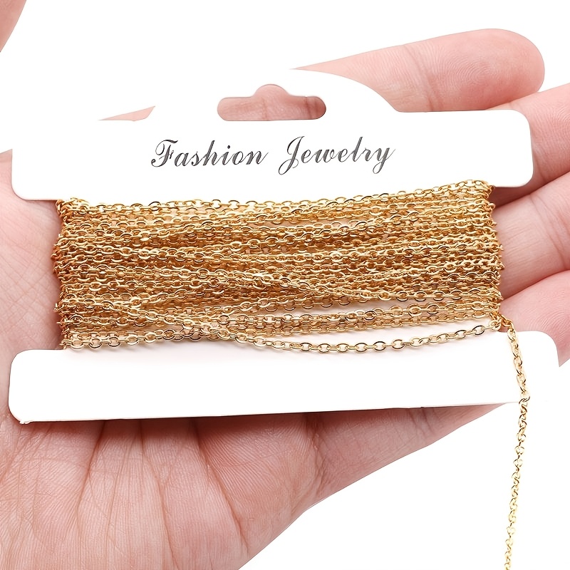TEMU 4 Meters A Pack Of Stainless Steel Flattened O-chain Thin Chain Jewelry Necklace Cross Chain Jewelry Necklace Bracelet Additions