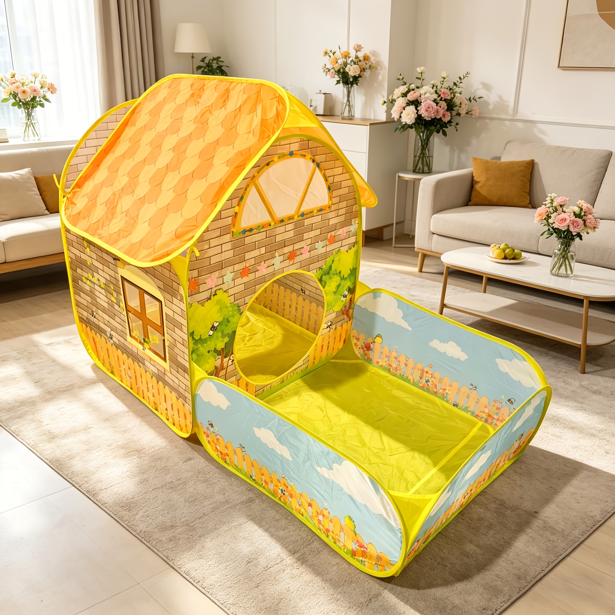 Image of Indoor And Outdoor Ball Pit Kids Play Tent, Pop-up Playhouse For Toddlers, Foldable Portable Play Tent For Boys And Girls, Perfect For Home Playground, Backyard, Party Gifts