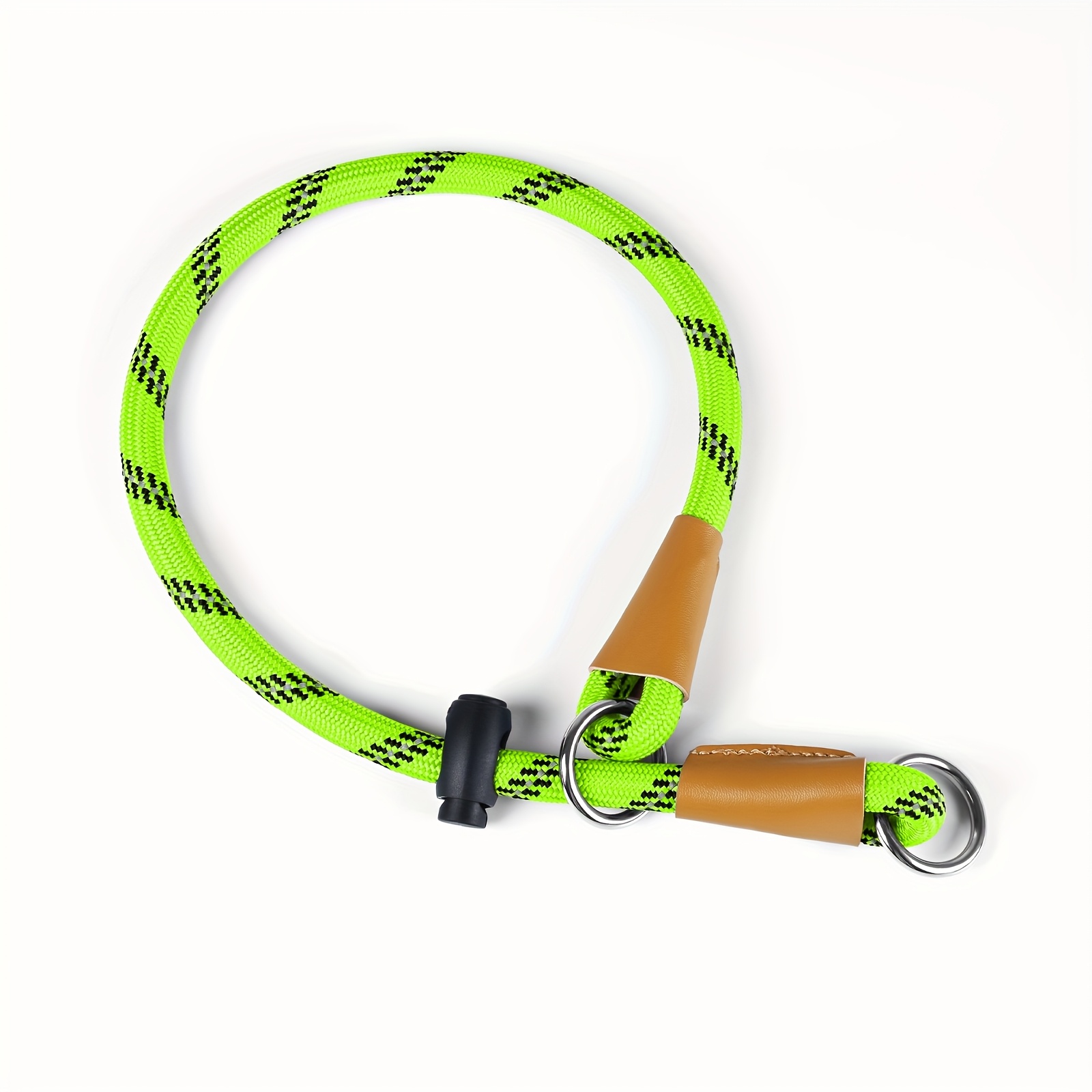 Reflective Striped Nylon Dog Collar with Adjustable Buckle