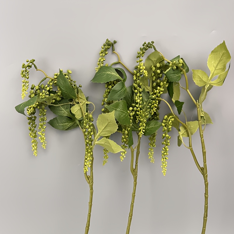 Image of 3 Artificial Flowers, Simulation Flower, Shanglu Fruit, Lotus Flower, Drooping Jasmine, Allium Flower, , Graduation Season, Thanksgiving, Halloween, Christmas, Outdoor Decoration, Scene