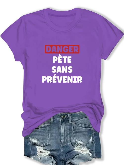 womens color short sleeve t shirt with fun french print and humorous slogan design fashionable tee