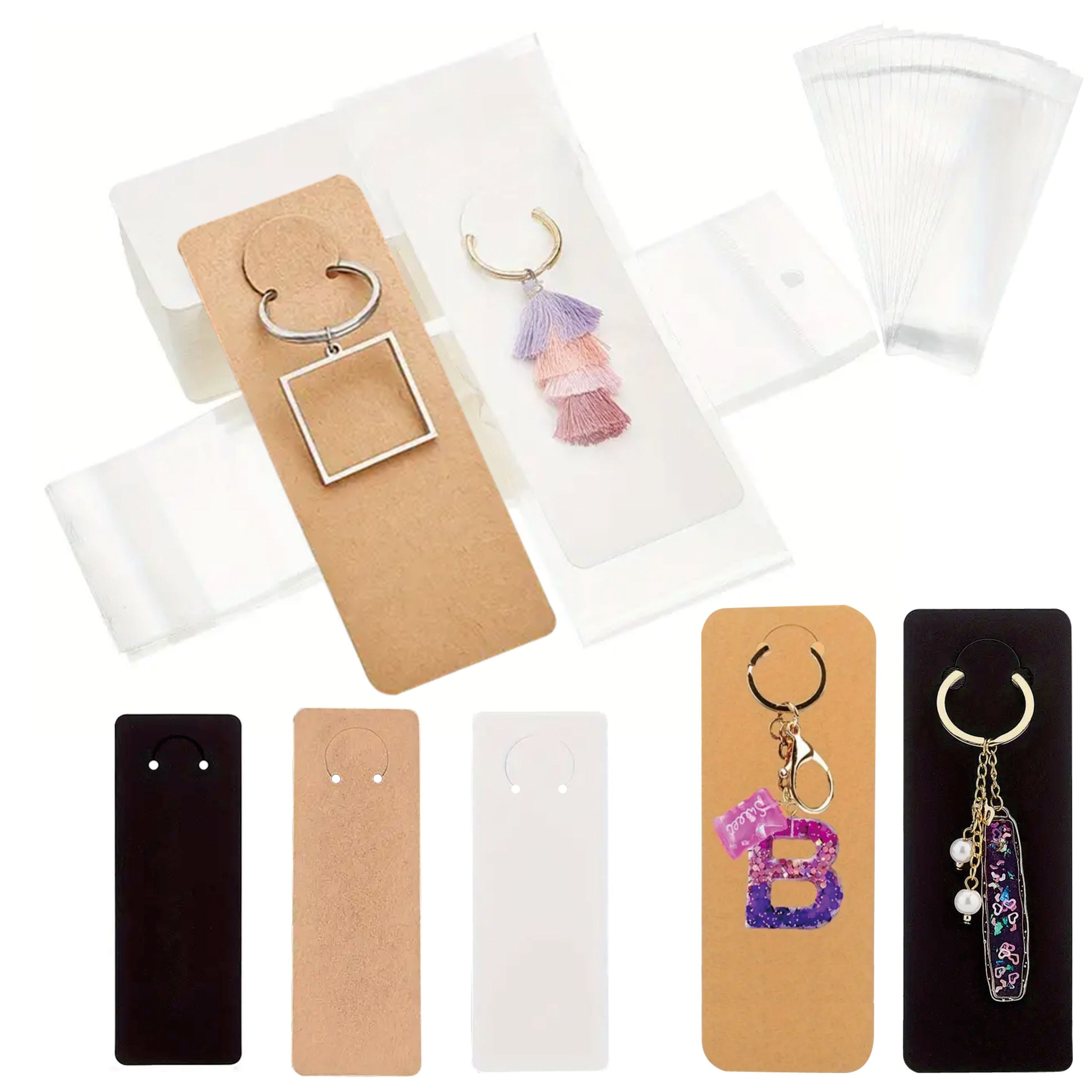 

100pcs/200pcs Keychain Display Cards , Jewelry Accessories Organizer, Retail And Display Stands, And Plastic , No Supply Needed,jewelry Making Display & Packaging Supplies,beading&jewelry Making