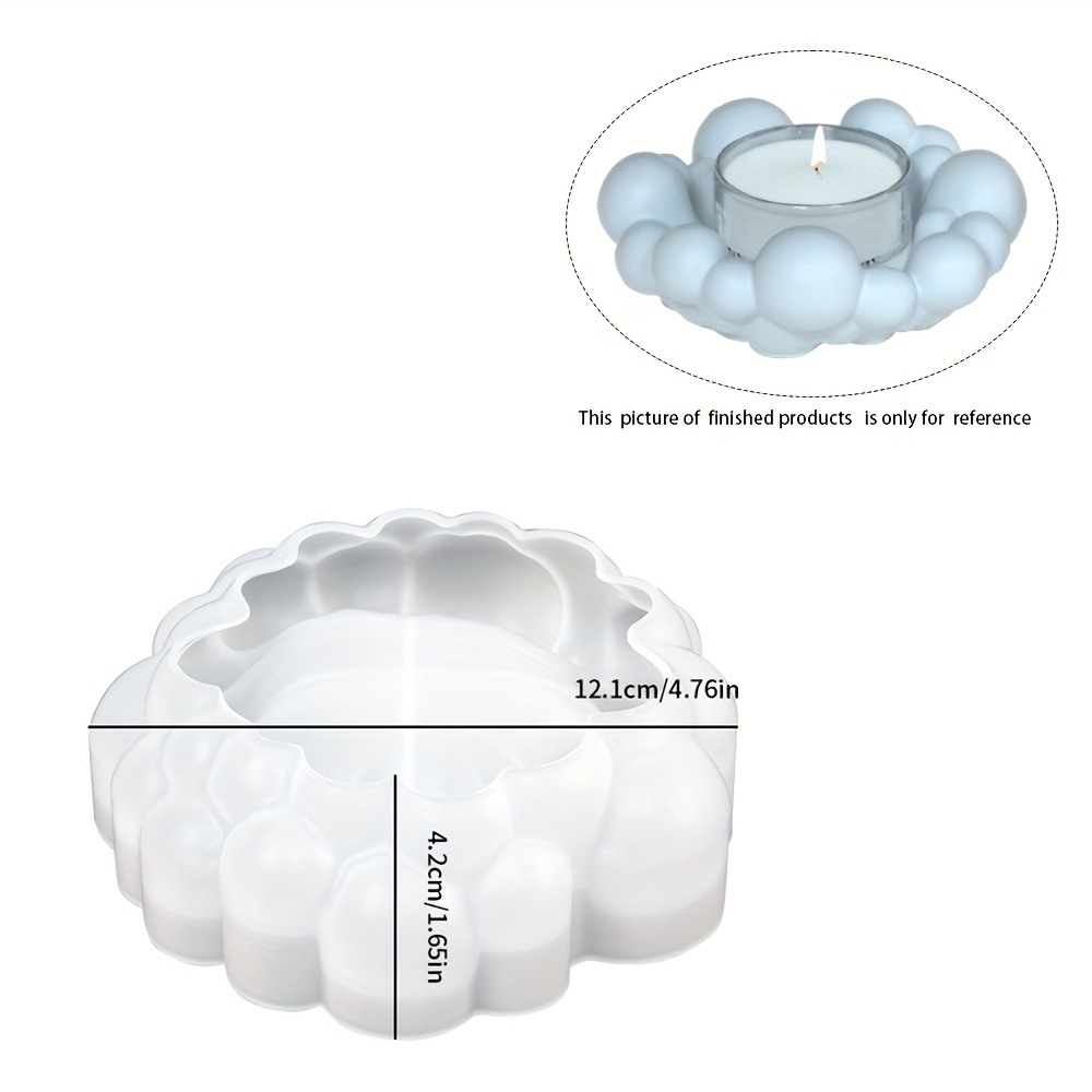 Dtoho Cloud Bubble Shaped Silicone Tray Resin Mold - Ideal For Concrete, Plaster Casting & Diy Candle Holders | Decor Craft Mould, Candle Making Supplies