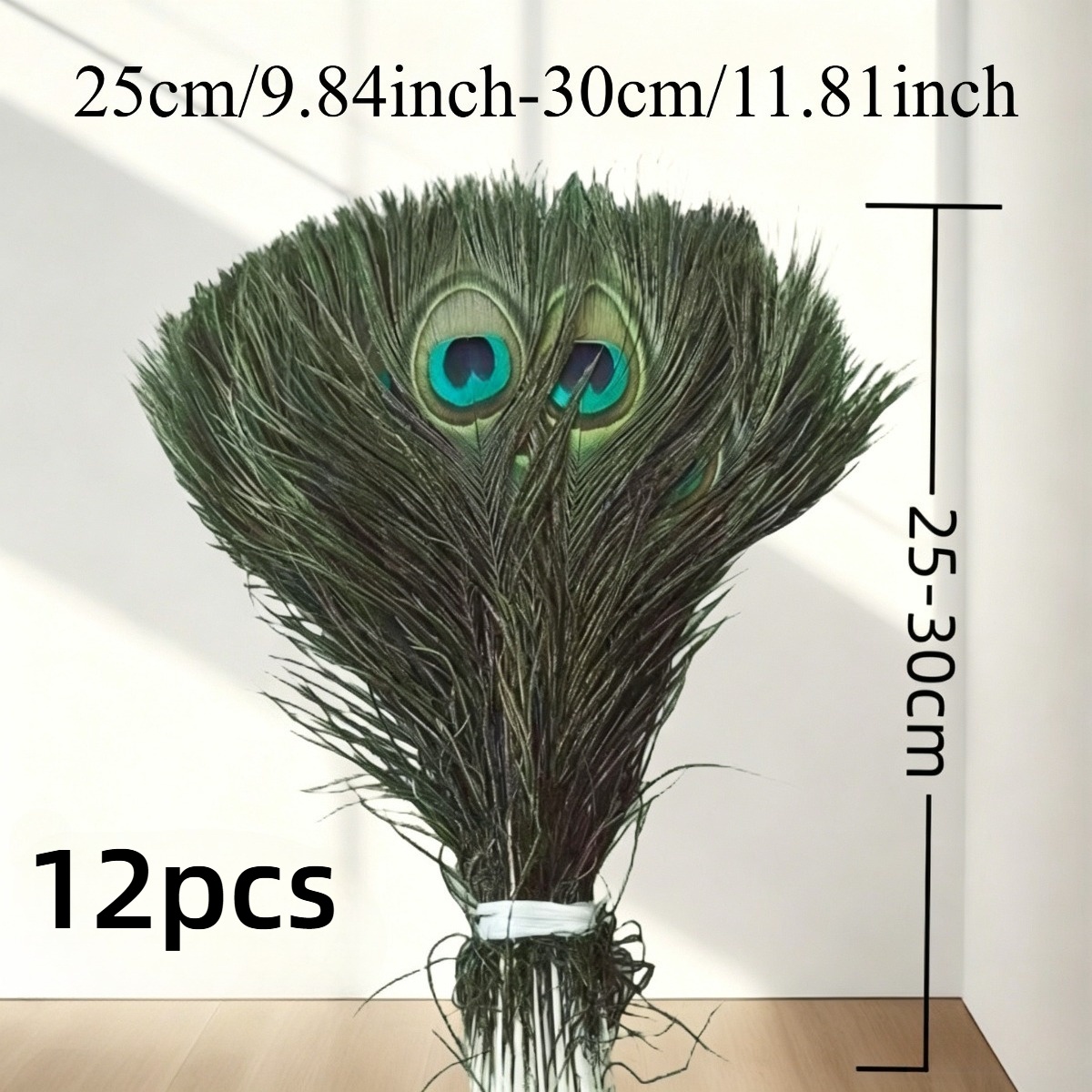 TEMU 12pcs Plumes de Artificielles en Gros 10-12 Pouces (25-30 Cm) pour Artisanat Vase Mariage Fête Maison Noël Décoration de Plumes de Artificielles