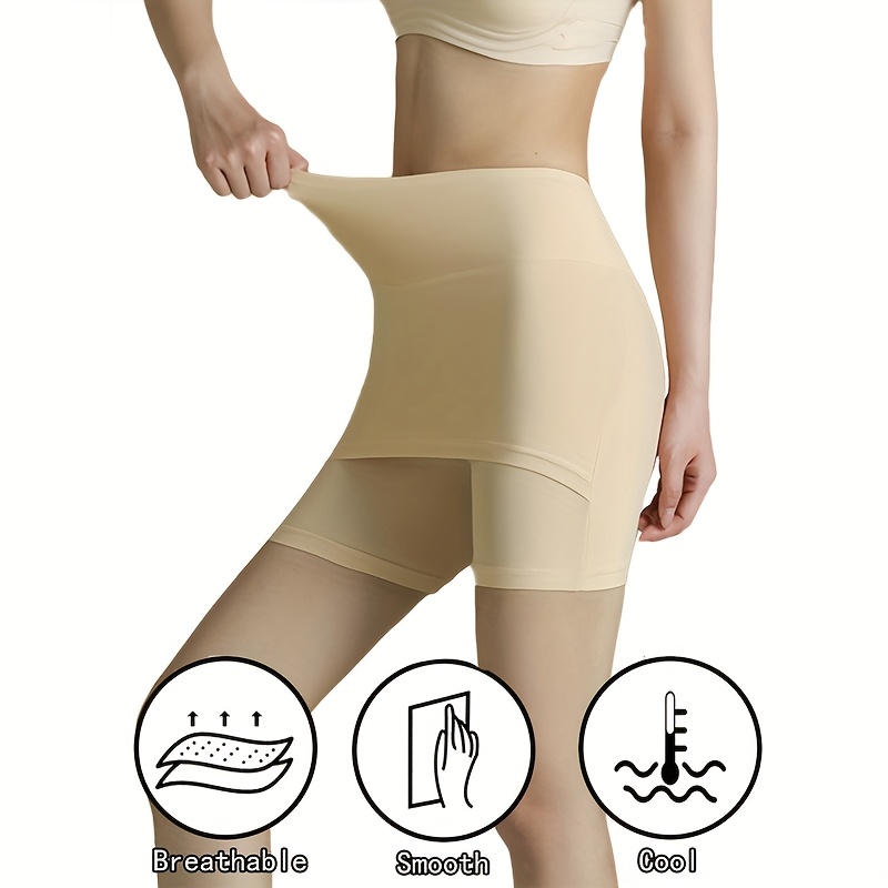 1pc of womens high elastic shapewear shorts designed to prevent   featuring a new seamless double layer   cover for summer skirts Product details 7