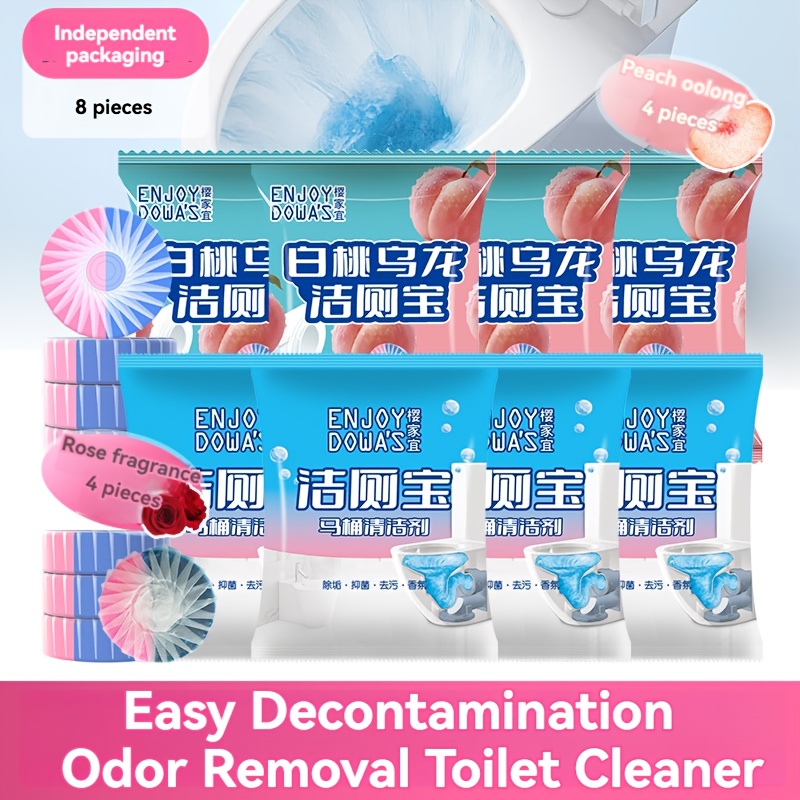 8pcs enjoy dowas toilet bowl cleaner tablets 4     4 rose delicate aroma for   bathroom long lasting scent ceramic safe easy decontamination details 1