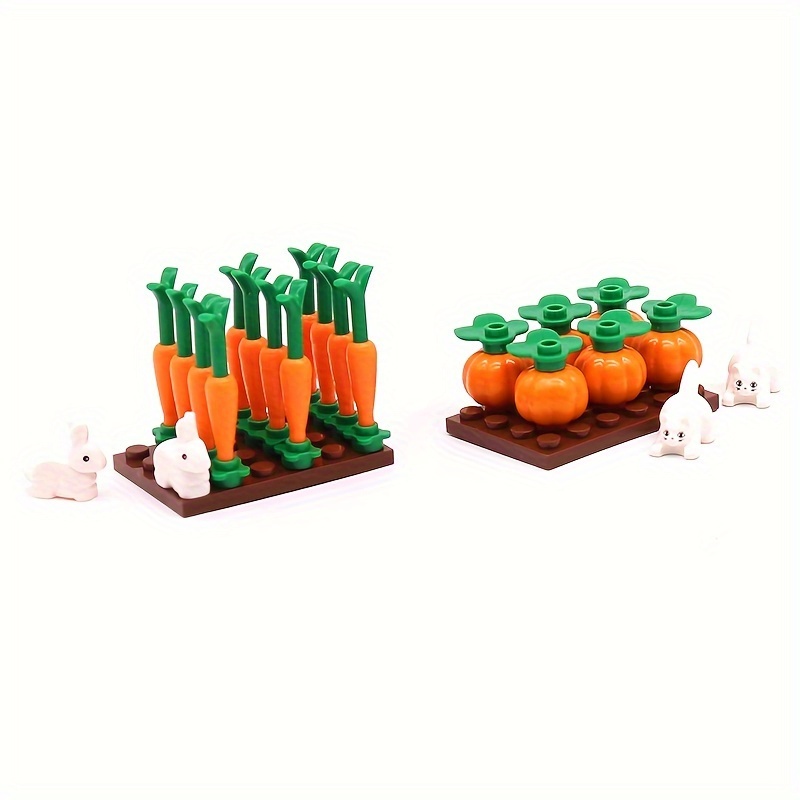 Halloween Pumpkins Patch Carrot Field Building Block Set