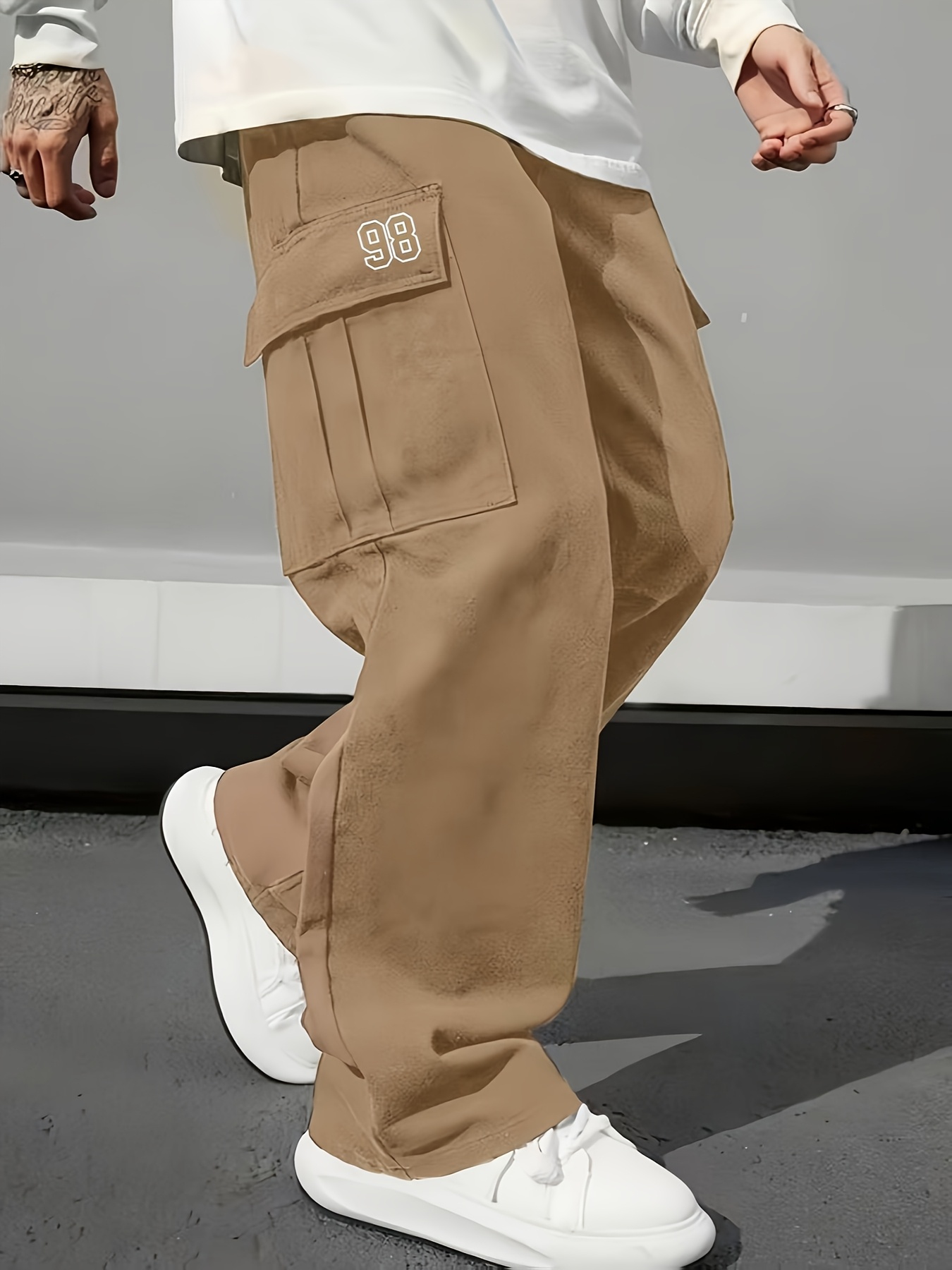 Men'S Cargo Pants Street Style Cargo Trousers Fashion Versatile Athletic Casual Multi-Pocket All Seasons Pants