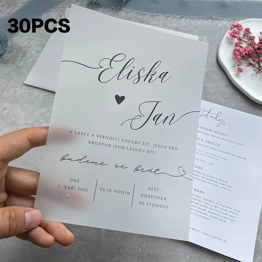 TEMU 30/50/80/100pcs Customized Velvet Wedding Invitations, Party Invitations, Festival Universal