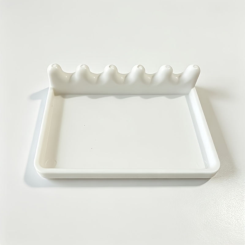 TEMU 1pc Portable Brush Holder With Drip Tray, Front Tray Design For , Prevents Staining On Desktop, Convenient To Carry, Space, Portable Brush Stand