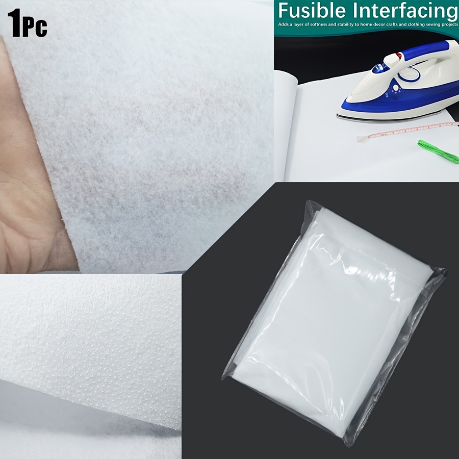 

1pc Iron-on Fusible Fleece Interfacing - Easy-affix & Non-woven Batting, Ideal For Sewing, Quilting & Crafting - White One-sided Foam For Durable Diy Tote Bags & Home Decor Projects