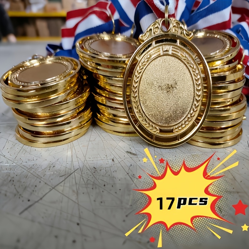 TEMU 17pcs Custom Personalized Medals, Alloy Medals, Sports Meeting Medals, Recognition, Competition Awards, Fashion Nameplates, Classic Medals,