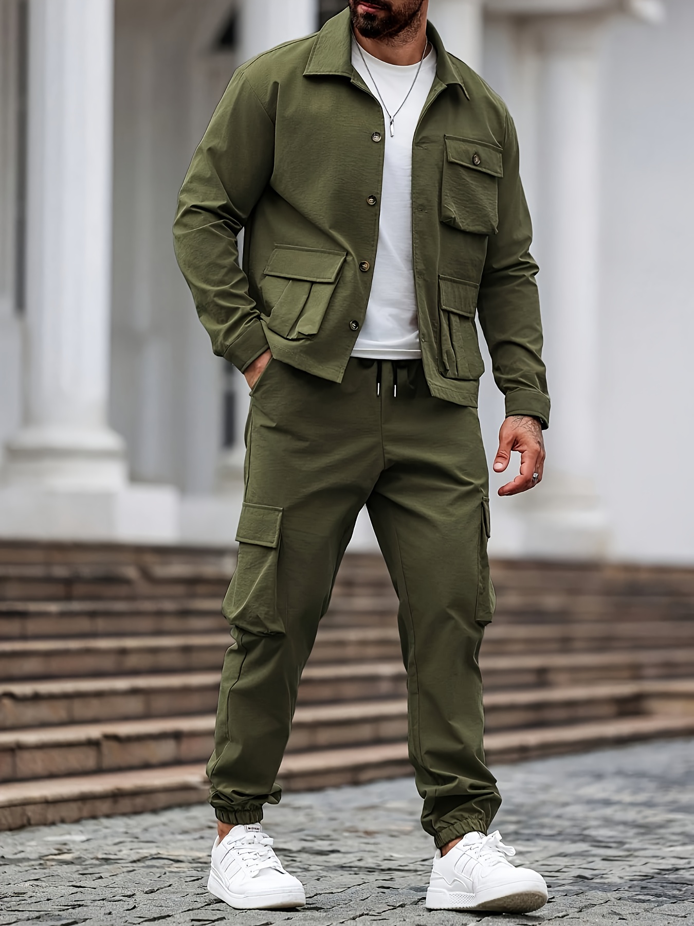 ensemble travail décontracté hommes veste pantalon beige Temu
