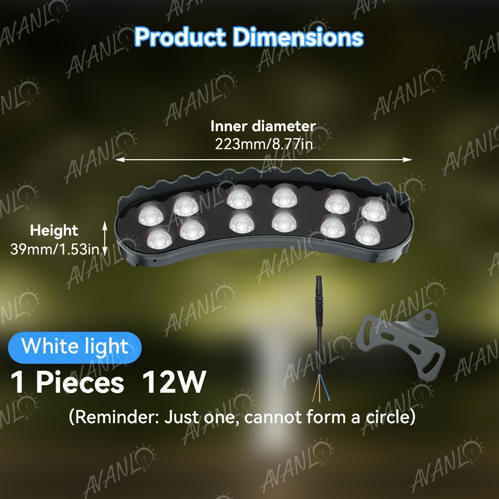 Image of New In-ground Colorful Surround-style Lawn Lights- In Series When In Sets, 12 Led Lawn Spotlights For , 12w Decorative Lawn Lighting, Portable Installation (european-style Wiring Version Does)