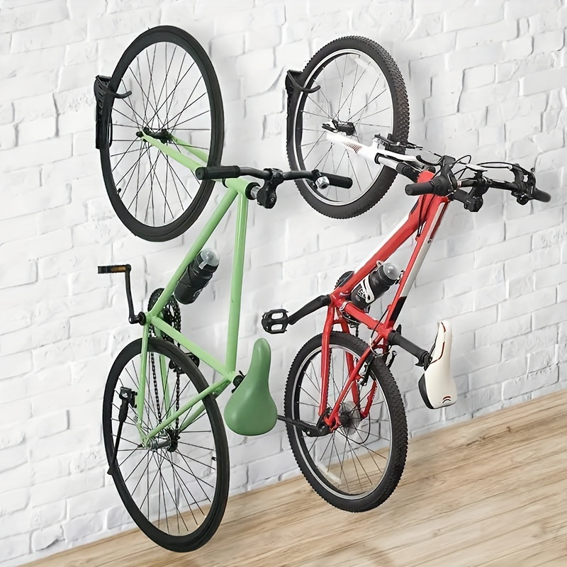 

2pcs Capacity Wall Mount Bike Rack, Perfect Garage Storage System For Your Bikes Easy To Hang & Detach