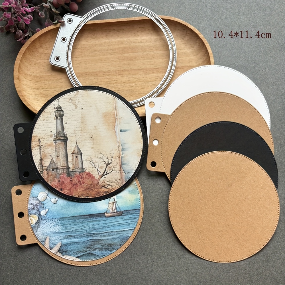 Image of 1pc, Round Loose-leaf Carbon Steel Die, Creative Handmade Diy Metal Cutting Die, Carbon Steel Die, Embossing Cutter For Gift Making, Album, Card, And Greeting Card Decoration