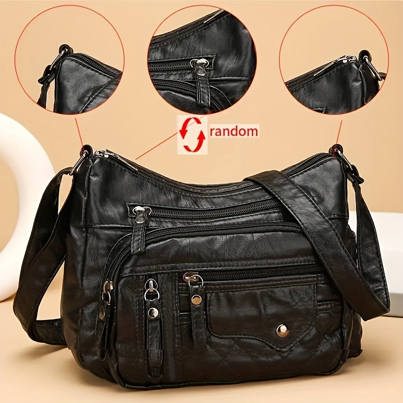 Image of Women's Crossbody Bag - Unisex Square Bag For Men And Women, Zip Fashion Casual Messenger Bag [zipper Pull Random]