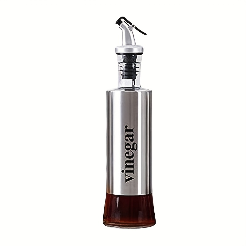 TEMU Mamshib Stainless Steel Oil & Vinegar Dispenser With Drip-free Pour Spout - Leakproof Oil Bottle Suitable For Olive Oil, Vinegar, Soy Sauce -
