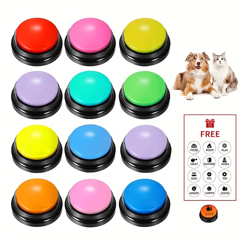 

4/8/11pcs Voice Recording Button Pet Toys Dog Buttons For Communication Pet Training Buzzer Recordable Talking Button Intelligence Toy
