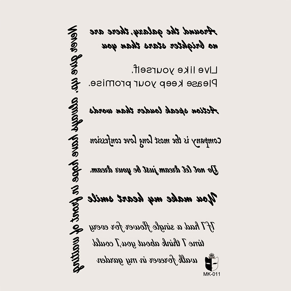 Black English Short Sentence Temporary Tattoo Sticker