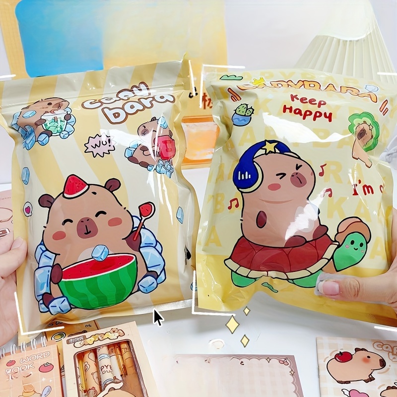 

de Papeterie Capybara - Ensemble de Fournitures de Bureau à Thème de Dessins Animés Adorables, Idéal pour la Rentrée Scolaire ou , avec des Mignons et des Illustrations Colorées