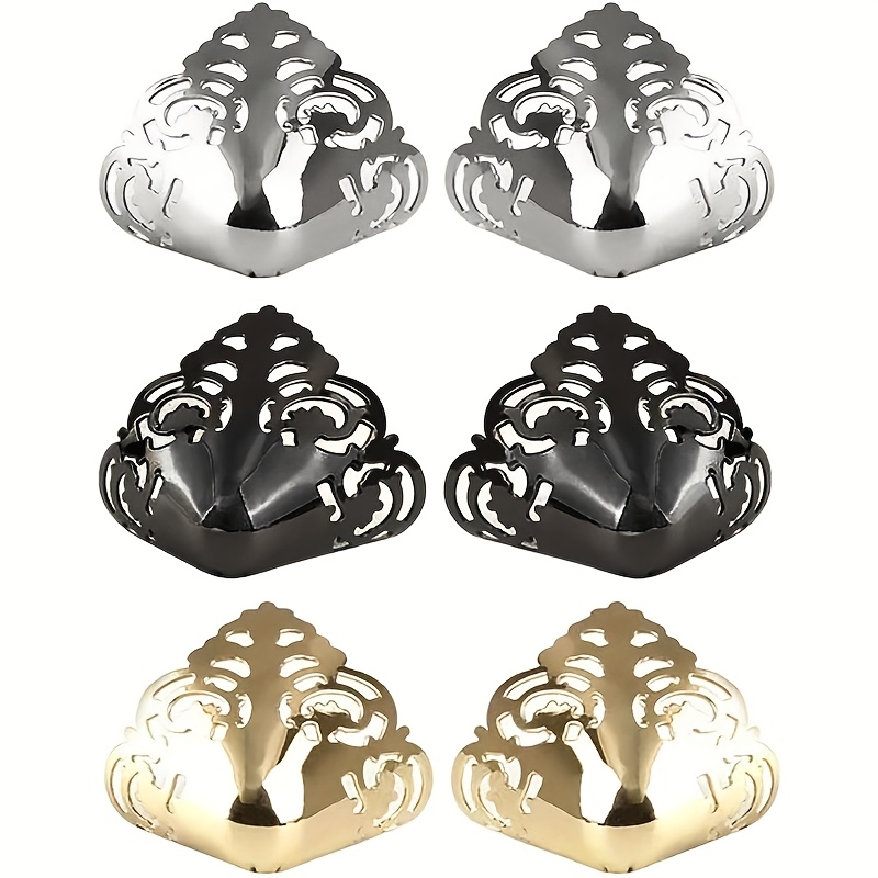 TEMU Set da 6 pezzi di protezioni per punte di scarpe in metallo, copripunte per tacchi alti, coperture decorative a ciondolo per punta di scarpe con