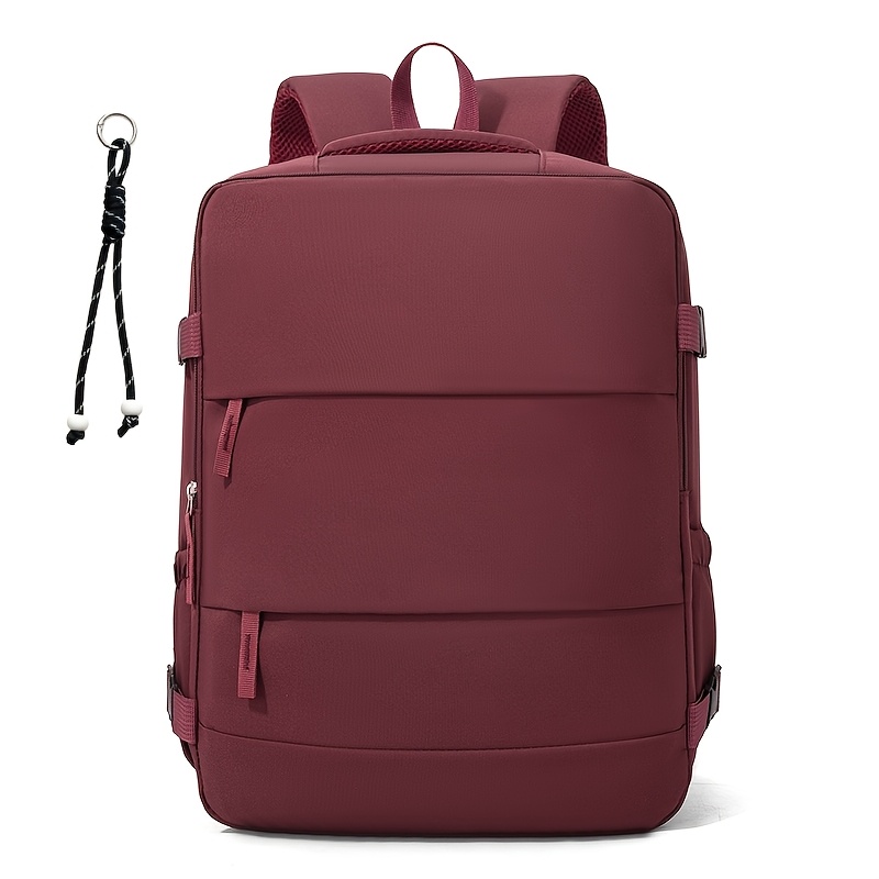 TEMU Airline-approved Travel Backpack, Large Capacity Multi-functional 180° Opening, Suitable For Carry-on. Women's Fashion Backpack With Pendant