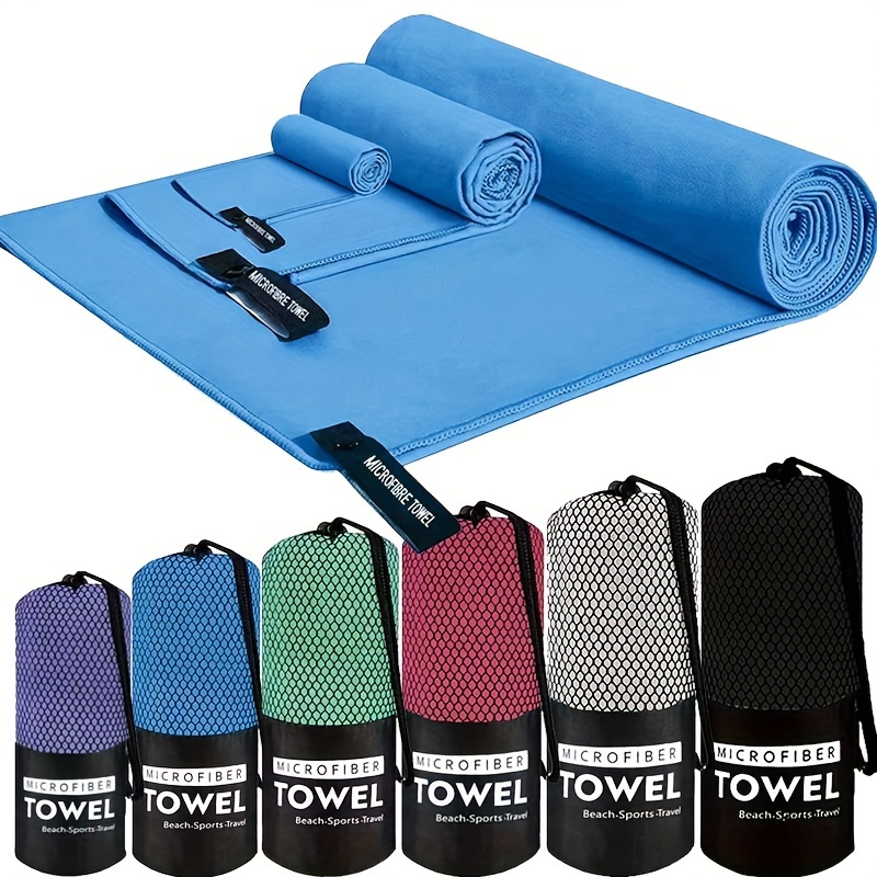 

3pcs/set, Quick Drying Towels, Soft And Portable Towels For Sports, Running, Fitness, Swimming, Yoga & Camping, Universal Beach Towel For Men Women