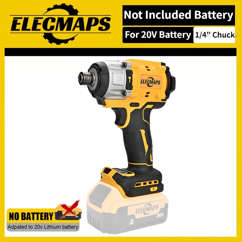 TEMU Visseuse à chocs électrique fil balais, perceuse électrique, 1/4", pour batterie for Dewalt 20V, convient aux projets de bricolage que la