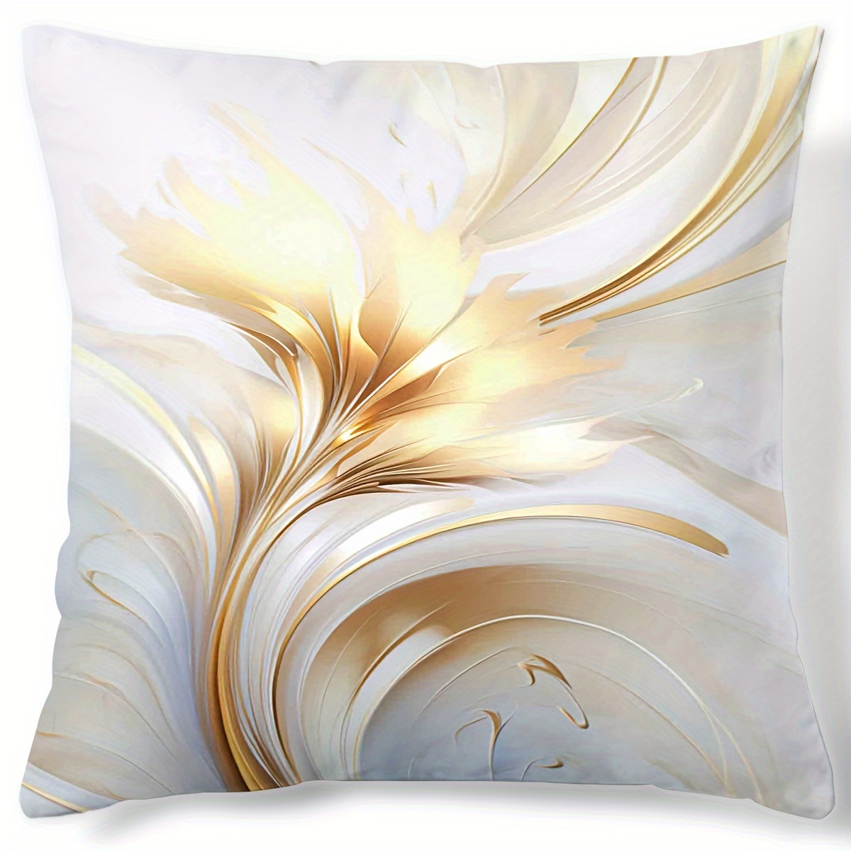 

1pc, Digital Printed Pillowcase With A Pattern Of Gilded Floral Motifs