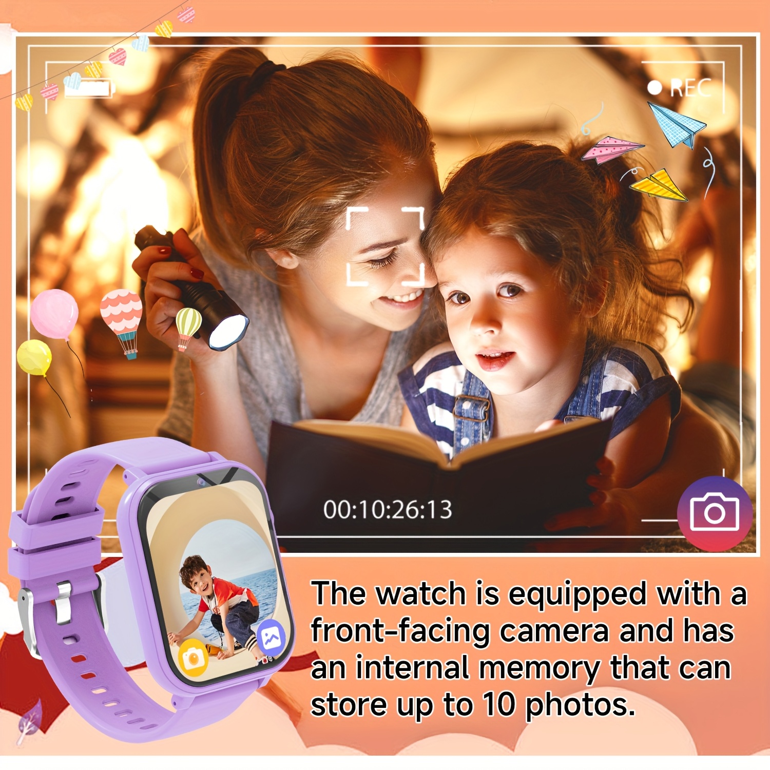 Smartwatch voor Kinderen - Educatief Spelhorloge met 18 Ingebouwde Games, Camera, Video-opname, Muziekafspelen, Stappenteller, Wekker, Zaklampje – Het Perfecte Cadeau voor Tieners en Kinderen, Leuk Lerend Gadget, Activiteiten Tracker Voor Kids, Kleurrijk Horloge Verwarmd Draagcomfort Stevige Constructie Multifunctionele Accessoire Schoolleeftijd