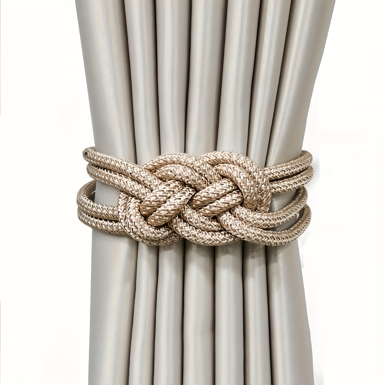 1pc of Stylish Magnetic Curtain Tie, Polished Surface Plastic Wall Hanging Rope, with Chinese Knot Design, Easy to Install Light Luxury Decorative Buckle, Suitable for Bedroom, Practical Hook