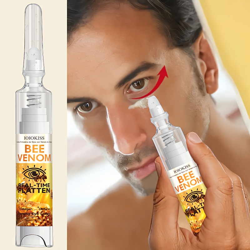 Image of Bee Venom Eye Gel - 10g Quick Firming Eye Cream With , Collagen & Venom For Smoothing, Tightening & Lifting Under- Beige, Hypoallergenic For All Light Beige Types, Skincare Routine, Sleek Packaging