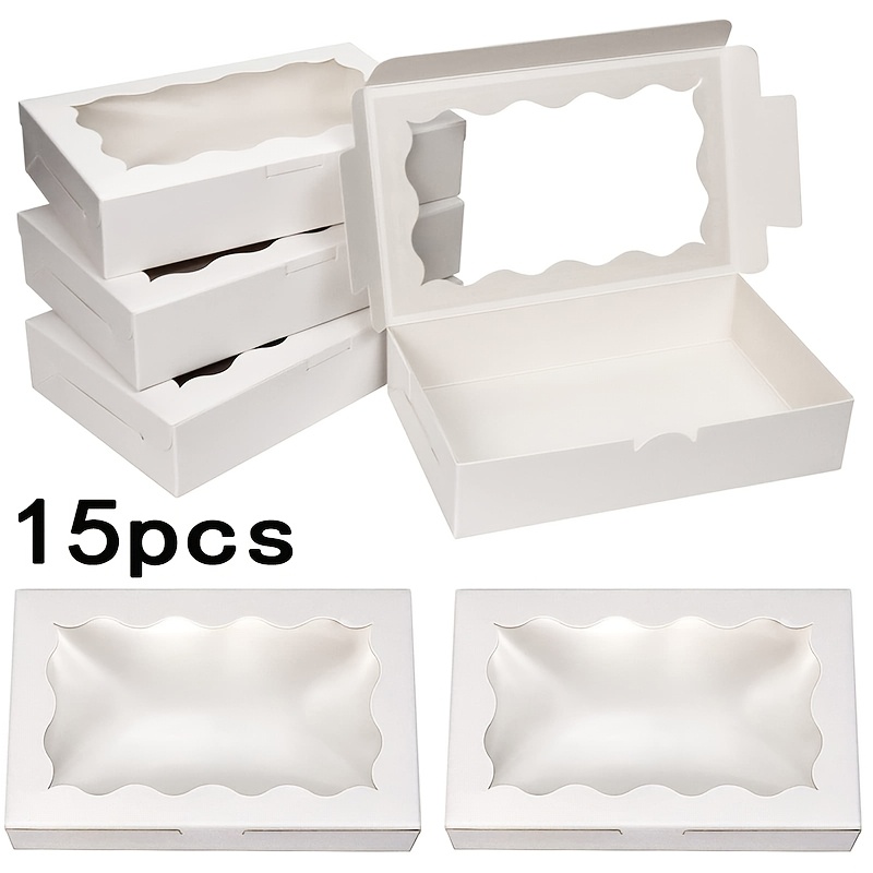 

15-pack Paper Boxes With Transparent Window For Wedding, Party Favors, Bachelor Party, Christmas, Valentine's Day, Universal & Mother's Day; Packaging Gift Boxes, 7"x4.3"x1.5