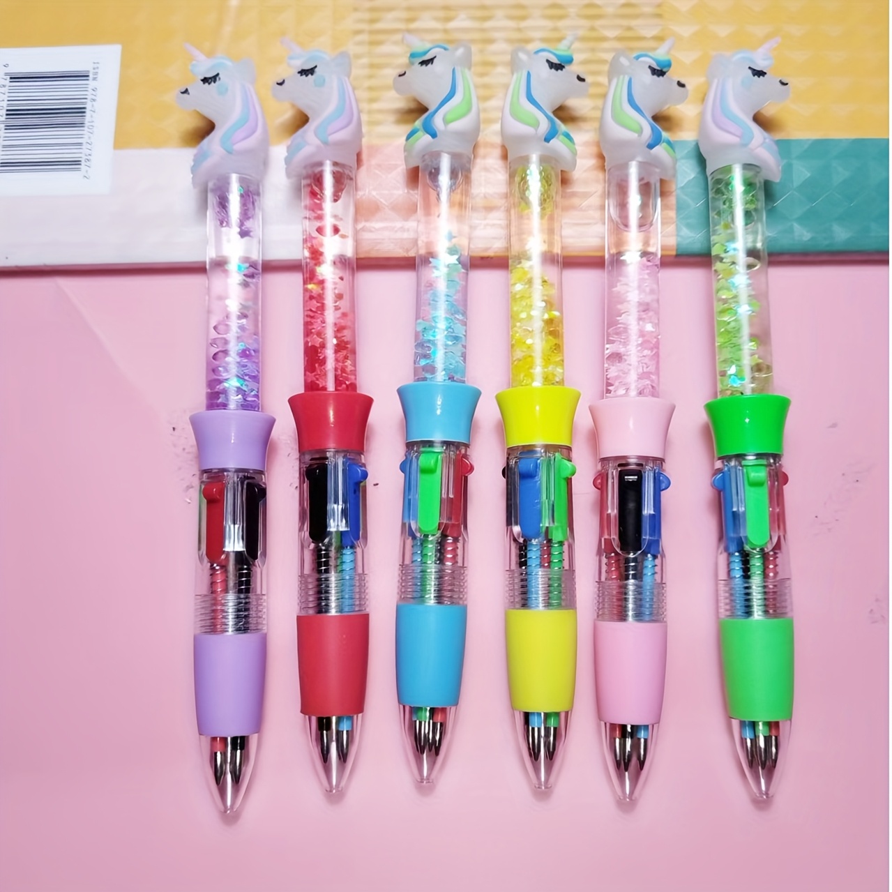 unicorn quicksand ballpoint pens multicolor glitter gel ink Temu