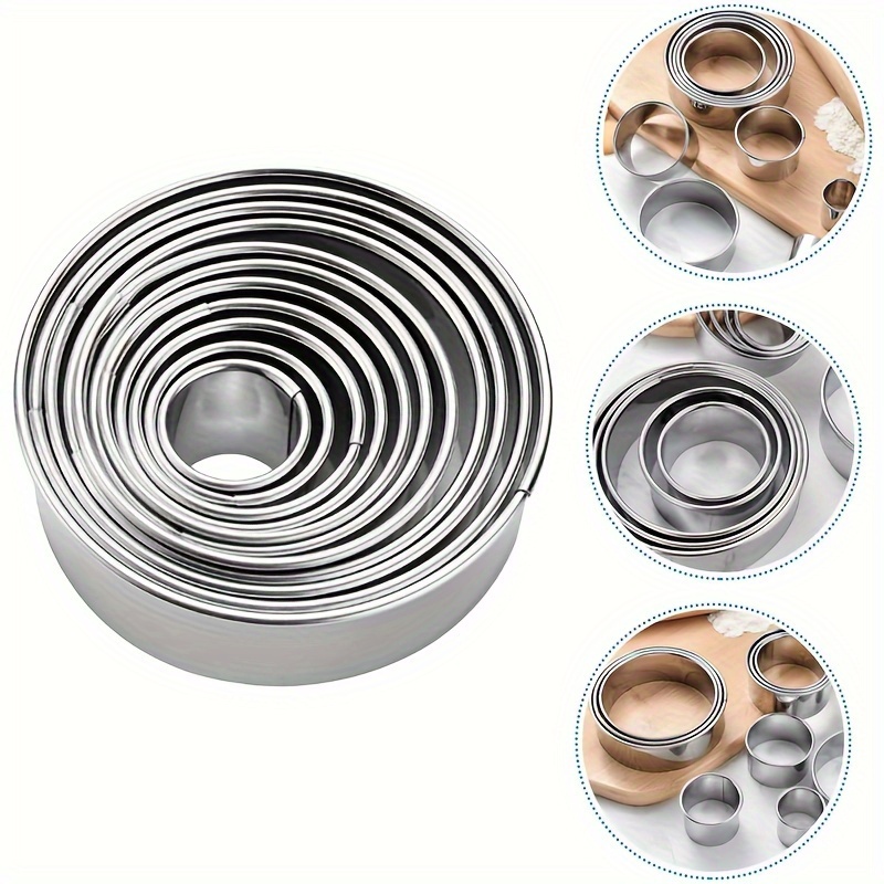 

11pcs Steel Set - Round , & Fondant , Manual, For Christmas/'s///'s Day, And Restaurant Use