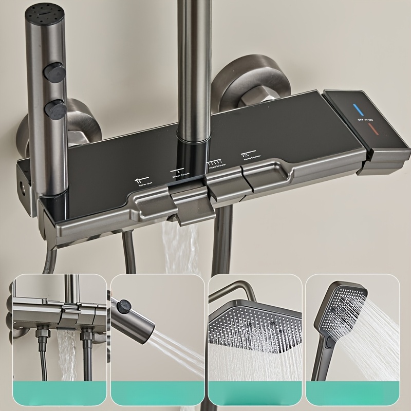 Image of Bathroom Shower Set Shower Faucet Hot And Mixer Tap Bathtub Faucet Shower System Full Set