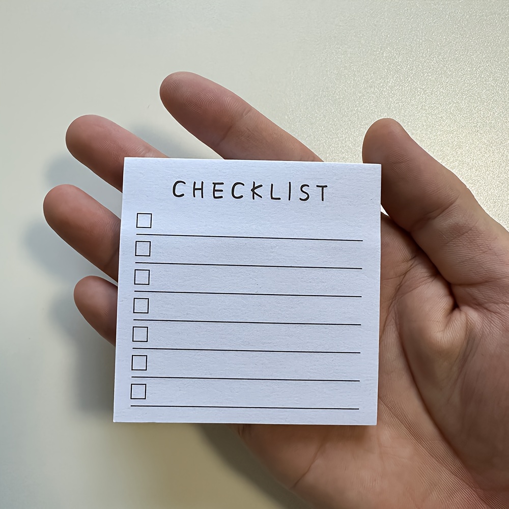 

80 Sheets Self-stick Memo Pads - Checklist & Weekly Planning Notes, 3x3 Inch Square Notepads For Reminders, Study, Home, School & Office Organization