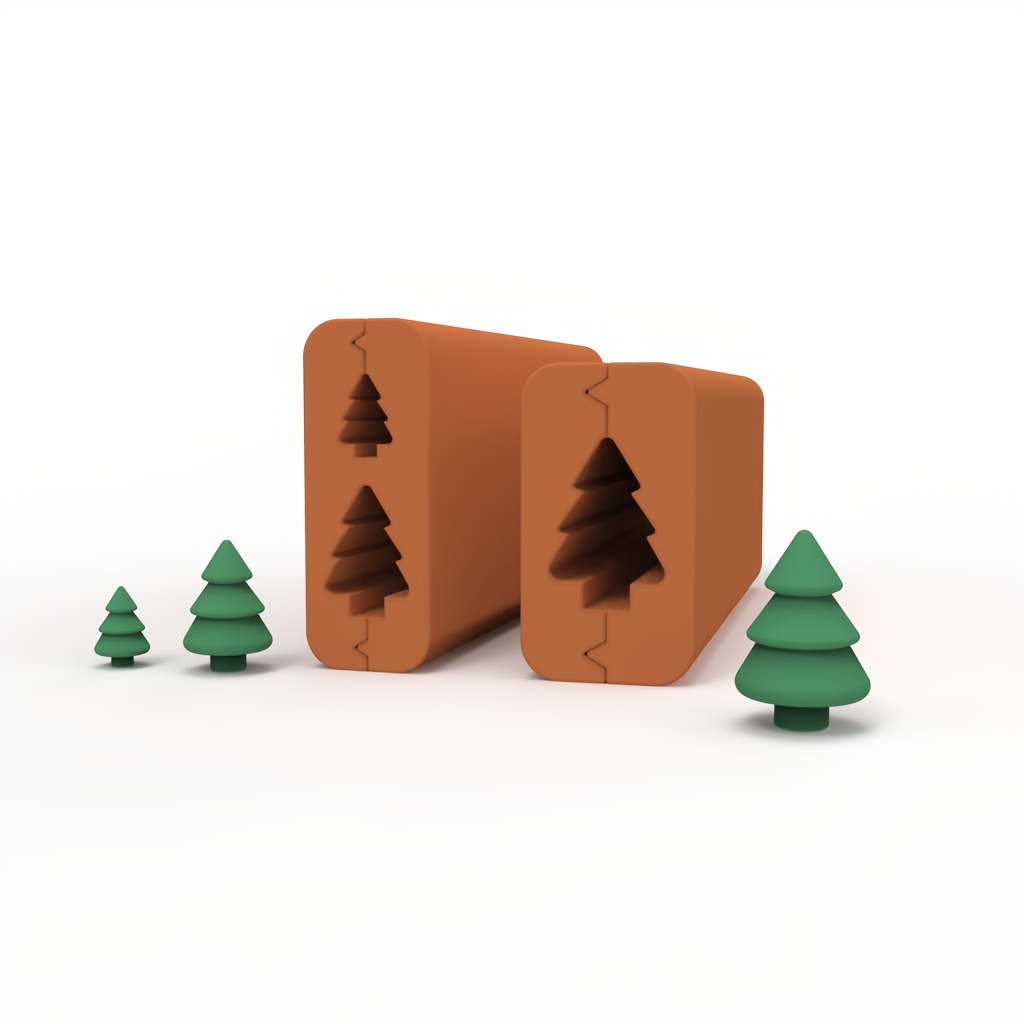 1pc/2pcs Festive Christmas Tree Clay Roller Stamp Tools, Mini Plastic Clay Molds For Holiday Crafting And Decoration, Best For Christmas