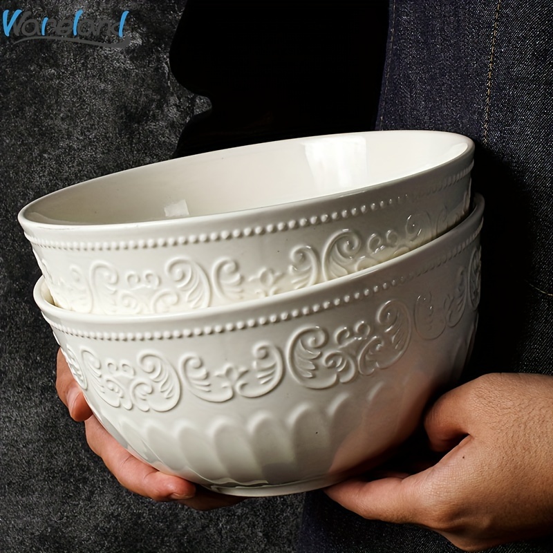 60 oz Large Soup Bowl, Pho Bowls, Japanese Ramen Bowl Set, Big Porcelain  Bowls Set of 3, 8 inches, Stripe Pattern