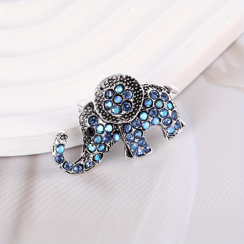 TEMU Cute Retro Elephant Brooch With Creative Rhinestones, A Decorative Pin For Coats To Prevent Wardrobe Malfunctions