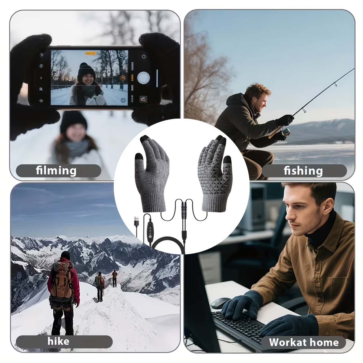 USB Electric Heating Gloves for Winter Warm-Up