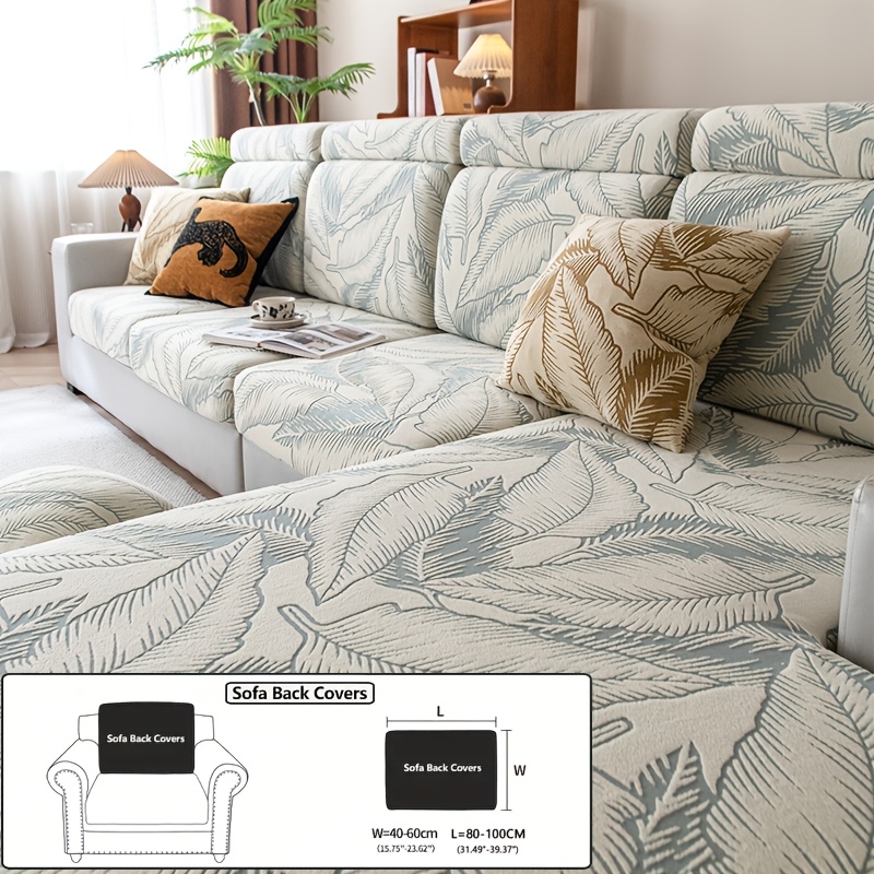 TEMU 1pc Banana Leaf Jacquard Sofa Cushion, Available In Multiple Colors. Features Botanical Texture With Soft, Skin-friendly Fabric.