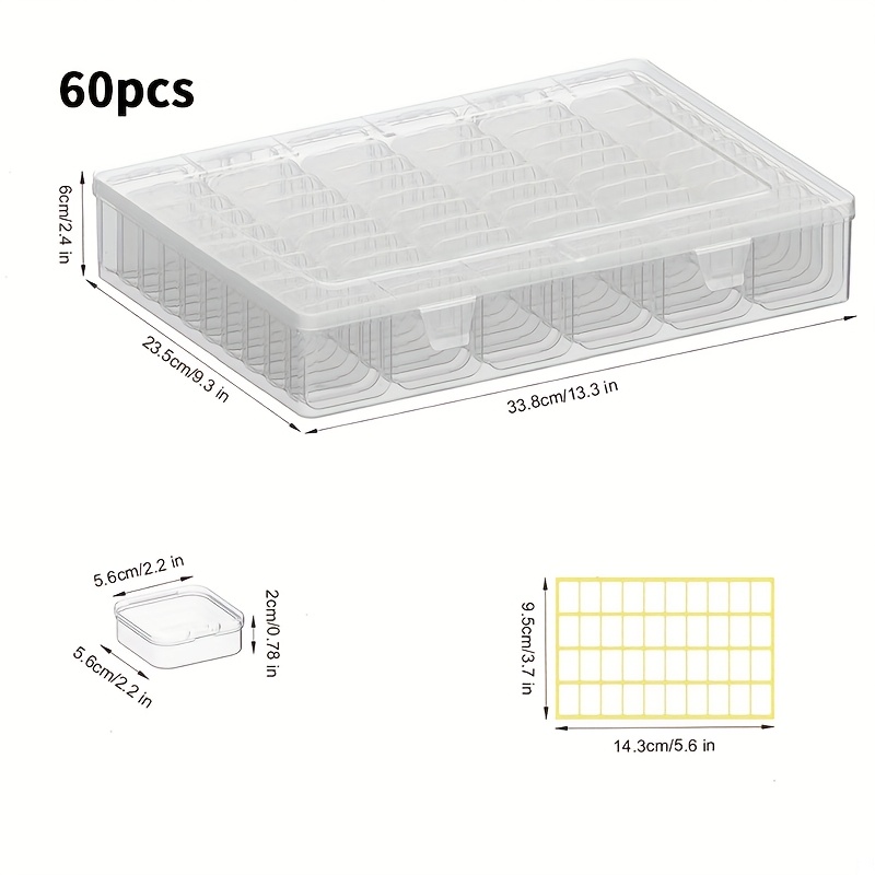 30 60pcs of small jewelry storage boxes and plastic storage boxes mini transparent jewelry storage boxes with opening and closing lids and rectangles for making   craft nails for bracelets Product details 2