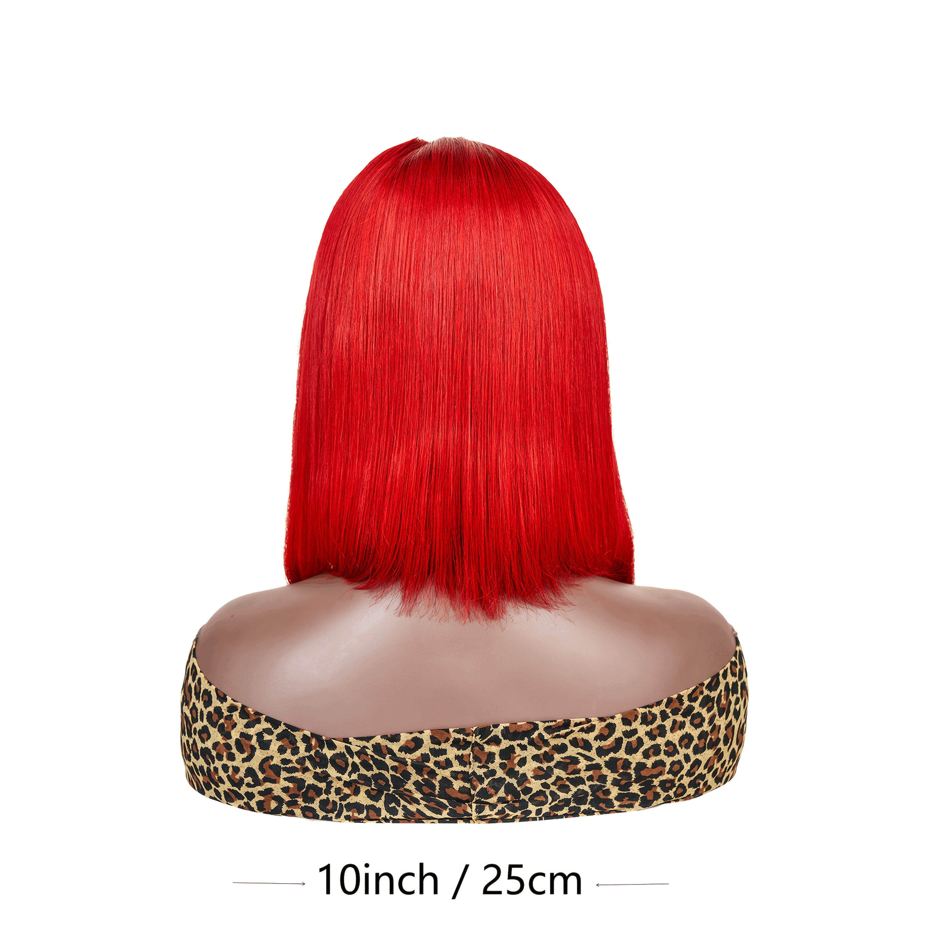 Women\'s Red Bob Wigs Brazilian Human Hair 10 Inch Straight 13X4 Lace Front Wig Amazon.com : amzhair Red Bob Wig Human Hair 10 Inch Straight  main image 2