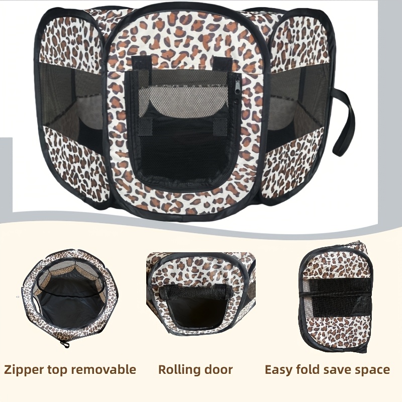 Leopard Print Small Animal Playpen for Pets