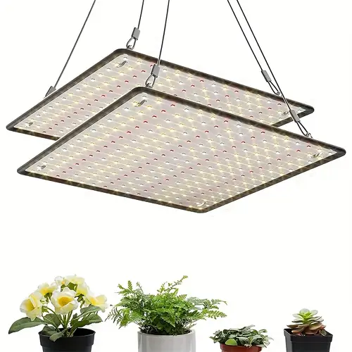 2pcs led grow light panel light for indoor plants like low power consumption light with white blue red uv ir leds for 4x4ft covered grow tent greenhouse vegetable and flower seedlings