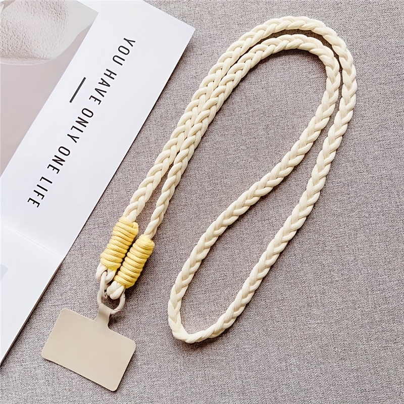 1pc Women's Crossbody Convertible Phone Lanyard, Long Braided Ponytail Rope For Outdoor Travel, Hiking, And Commuting, Universal Phone Case Strap, Bag/camera Side Crossbody Shoulder Strap